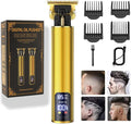 𝐇𝐚𝐢𝐫 𝐂𝐥𝐢𝐩𝐩𝐞𝐫𝐬 for Mens Cordless 𝐇𝐚𝐢𝐫 𝐓𝐫𝐢𝐦𝐦𝐞𝐫 T-Blade Trimmer Professional Haircut & Grooming Kit Rechargeable Clippers Hair Trimmer Shaver Cutting Kit with LCD Display (Gold)