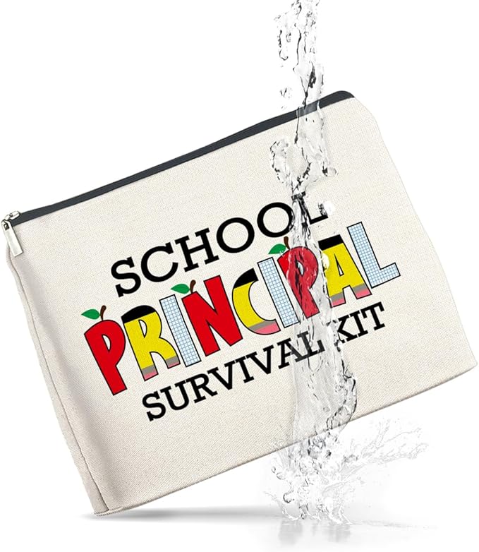 School Principal Gifts: Makeup Bag, Appreciation Gifts for Women, Survival Kit Zipper Pouch
