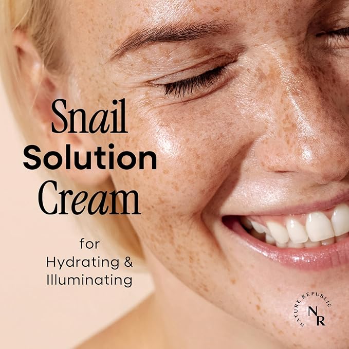 Nature Republic Snail Mucin Cream - Korean Moisturizer, Advanced Face Moisturizers for Skin, Snails, Asian Skincare, K-Beauty Care, Hydrating, Glass Facial Mucus, 52mL/1.75 Fl.Oz