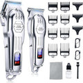 Professional Cordless Hair Clippers for Men, Trimmers Set and Barber Clippers for Haircut, Beard Trimmer Kit with LCD Display, Grooming Set, Rechargeable Hair Cutting Machine for Family