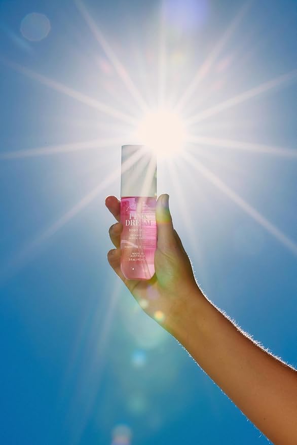 DUPES & CO. Pink Dream Hydrating Body Mist for Women – Tropical Dragonfruit & Lychee with Vitamin B5 & Witch Hazel – Sweet, Refreshing Fragrance in a 3 Fl Oz Bottle