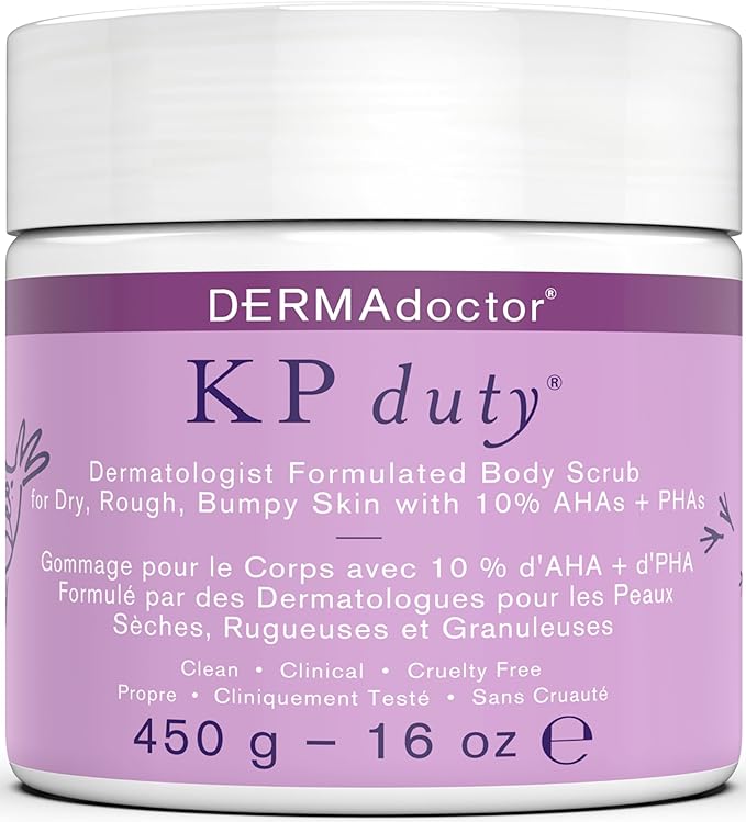 DERMAdoctor KP Bump Eraser Body Scrub Dermatologist Formulated Exfoliant | Keratosis Pilaris Treatment For Dry And Bumpy Skin 10% AHAs + PHAs - 16 fl oz