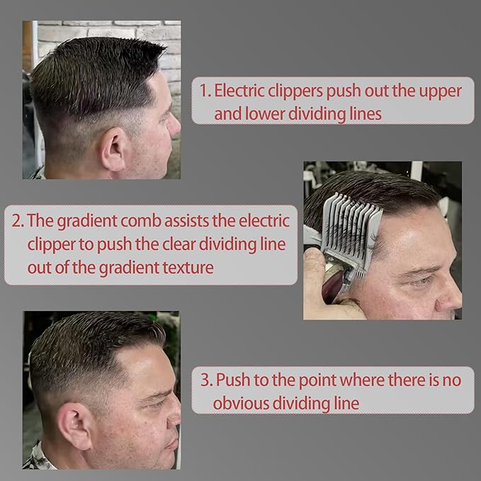 2Pcs Fading Comb, Professional Hair Cutting Tools, for Men Haircut Hair Fade Tool, Perfect for Home Use Hair Combs, for Precision Cutting and Styling Ideal for Barbers and DIY Haircuts