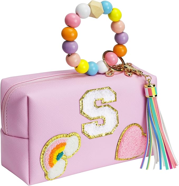 Birthday Gifts for Kids 4 5 6 7 8 9 10 11 12 year Old, Girl gifts Skin Care, Letter Pouch Cosmetic Toiletry Bag, Personalized Gift for Girl, Gift Bags