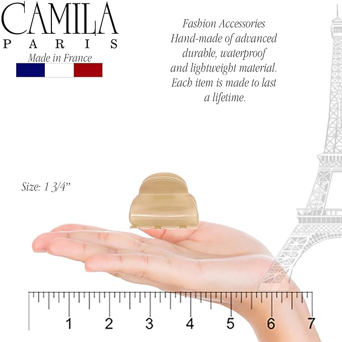 Camila Paris CP3293 French Hair Clip for Women, Small Nude Girls Hair Claw Clips Fashion Durable Hair Accessories for Women, Luxury Ladies Strong Hold No Slip Grip Clamp, Made in France