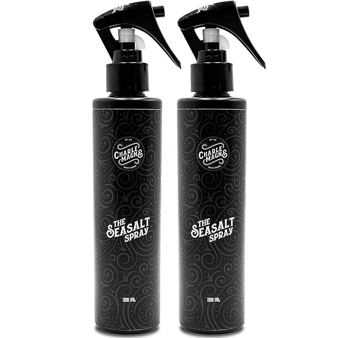 Charlemagne Sea Salt Spray for Men - 6.76 fl oz, 2 Pack - Sea Salt Hair Texture Spray for Beach Hair Waves & Volume, Matte Hold & Heat Protection - Made in Germany