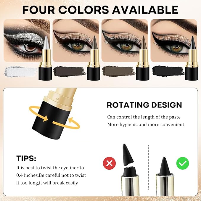 EverGlider Grey Gel Eyeliner Pencil, Waterproof Long-Lasting Cream Eye Liner Crayon, Soft Matte Grey Eyeliner for Natural Definition, Smoky Eyes & Professional Makeup (03# Gray)