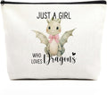 Dragon Makeup Bag for Girls, Cute Dragon Gift for Women, Gifts for Dragons Lovers,Small Dragon Lover Travel Cosmetic Bag Zipper Pouch for Daughter granddaughter,Cool Dragons Lovers Gifts for Birthday
