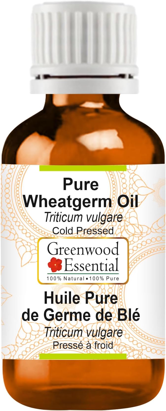 Greenwood Essential Pure Wheatgerm Oil (Triticum vulgare) Cold Pressed 50ml (1.69 oz)