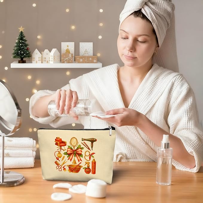 Chrisamas Hairstylist Gifts Women Makeup Bag Make Up Bag, Cosmetic Bags for Hairstylists, Hairdresser Gifts for Cosmetology Student Teen Girls