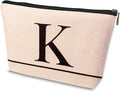 Letter A-Z Initial Personalized Makeup Bags, Birthday Gifts for Women, Monogrammed Gifts for Women Mom Sister Best Friend Bride Bridesmaid, Mothers Day, Christmas, Small Travel Cosmetic Bag (K)