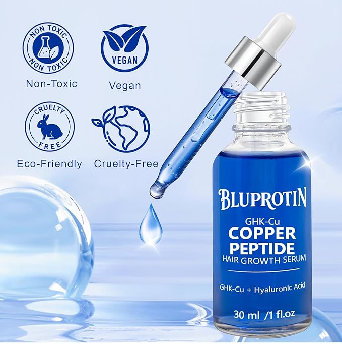Copper Peptides Hair Growth Serum Women and Men for Thinning Hair Promotes Fullness Reduces Shedding 30ml / 1fl oz