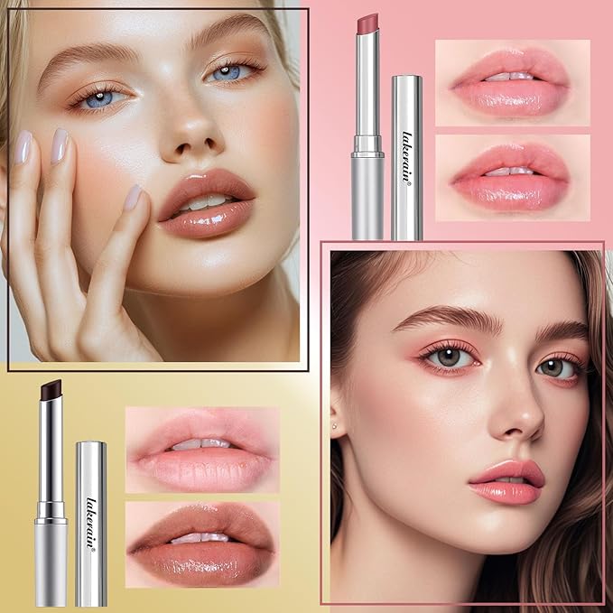 2Pcs Honey Noir Lipstick, Deep Moisturizing Black Cherry Tint Lip Balm, Nourishing Honey Noir Lipgloss, Black and Pink Lip Tint, Hydrating Lipgloss for All Skin Tones