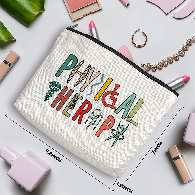 Physical Therapy Gifts Physical Therapist Gifts Makeup Bag Occupational Therapy Gift Inspirational Cosmetic Bag for Women Friend Physiotherapist PT Assistant Birthday Christmas Appreciation