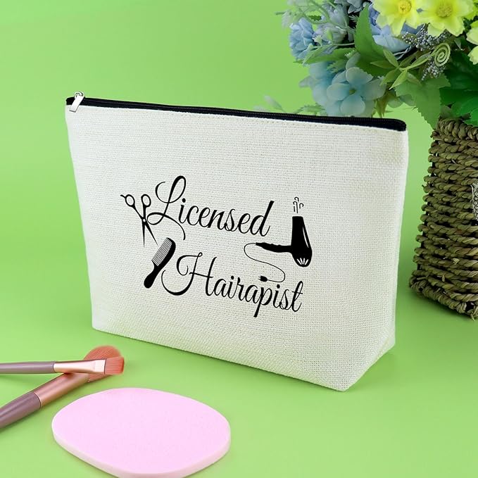 Hair Stylist Gifts Hairdresser Makeup Bag Hairdresser Appreciation Gifts for Hairstylist Coworkers Thank You Travel Bag for Salon Barber Christmas Graduation Present for Hair Stylist Cosmetic Pouch
