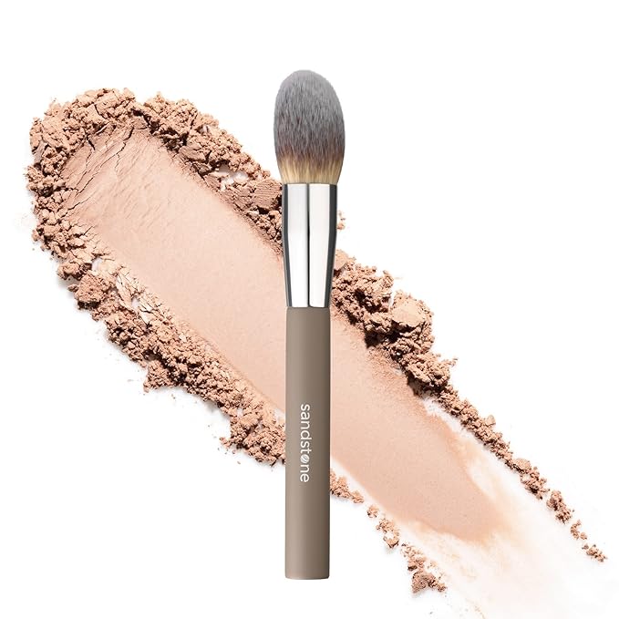 Sandstone Scandinavia Soft Collection Makeup Brush - Professional Premium Powder brush for applying and blending loose and compact powder. Ultra soft bristles. Vegan brush for all skin types