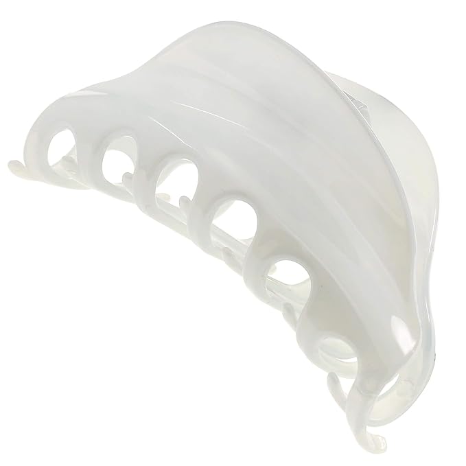 Camila Paris CP2555 French Hair Clip for Women for Thick Hair for Long Curly Wavy Hair, White, Girls Hair Claw Clips Jaw Styling Hair Accessories for Women, Strong Hold No Slip Grip, Made in France