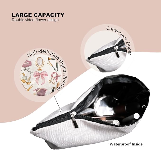 Pink Hairstylist Makeup Bag for Women, Cosmetology Student Gifts, Hairdresser Travel Cosmetic Organizer Pouch, Cute Salon Accessories for Teen Girls, Aesthetic Beauty Bag 7.5 x 10 in