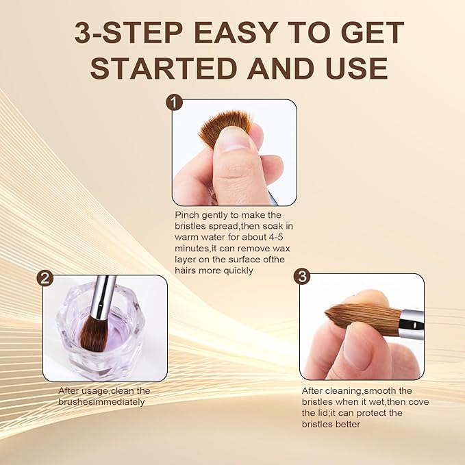 Acrylic Nail Art Brush Size 18, 100% Pure Kolinsky Hair Oval Nail Brush for Acrylic Application, Professional Nail Extension Manicure Tool Striping Nail Drawing Pen for DIY Home Salon