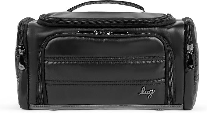 Lug Trolley Medium Cosmetic Case, METALLIC BLACK