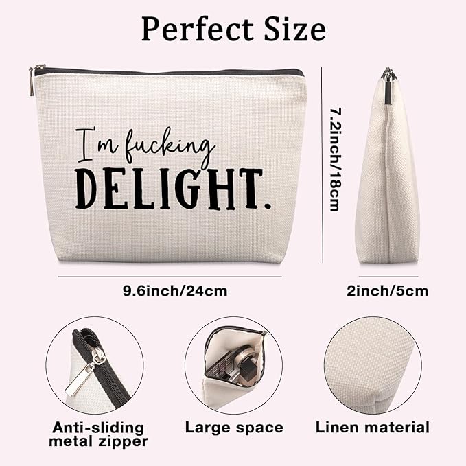 Funny Gag Gifts for Women Travel Cosmetic Bag, Funny Gifts for Friends Christmas Farewell Friendship Gifts for Women Friends Sister Coworkers Travel Makeup Bags