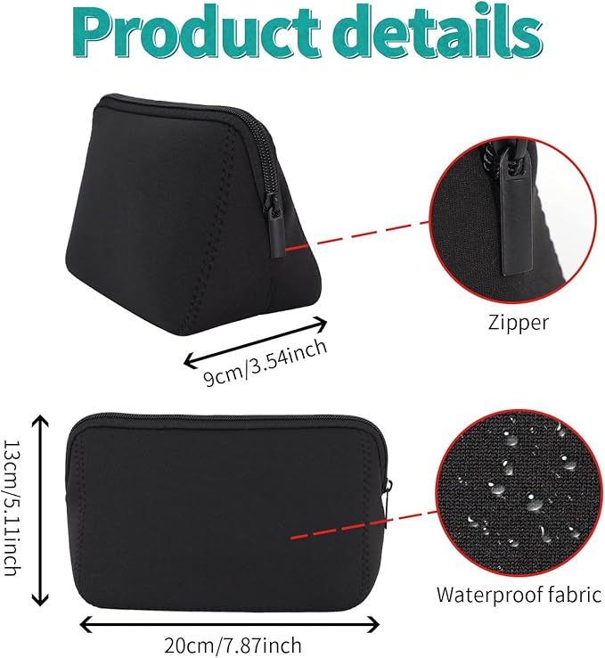 Cosmetic Bag Waterproof Neoprene Zipper Pouch Travel Portable Toiletry Makeup Bags Organizer Case for Women and Girls