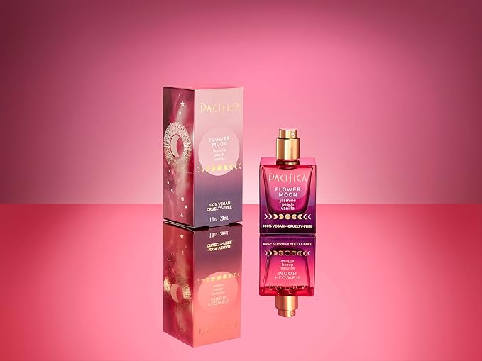 Pacifica Beauty Flower Moon Spray Perfume - Passion, Euphoria, Jasmine, Peach, Vanilla, Musk - Clean, Vegan, 1 fl oz