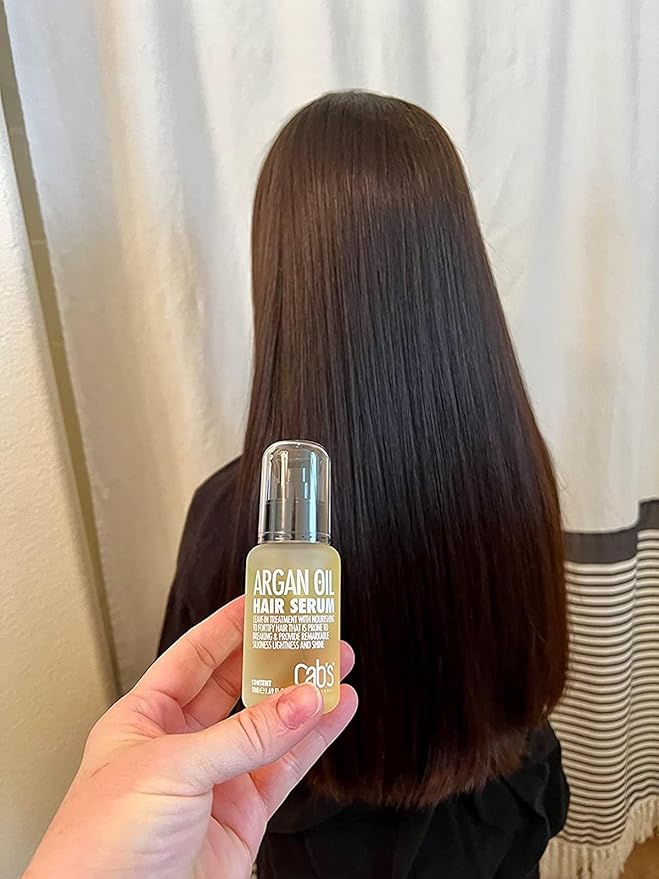Cab's Argan Oil - Frizzy Control for Dry, Damaged & Coarse Hair, Nourishing and Repair Shine - Paraben Free, Sulfate Free 1.69 fl oz (Serum With Box)