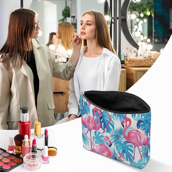 Flamingo Gifts, Flamingo Stuff Makeup Bag, Flamingos Cosmetic Bag Travel Pouch, Animal Lovers Gift for Women Girls Daughter Sisters Coworker Best Friend Friendship Graduation Birthday Gifts