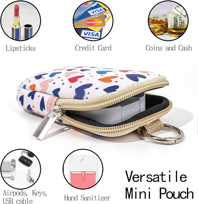 COOKOOKY 2 Pack Hand Sanitizer Spray Case Compatible with Touchland, Hand Sanitizer Holder, Mini Zippered Pouch, Small Makeup Bag for Women Friends Girls Gifts Idea