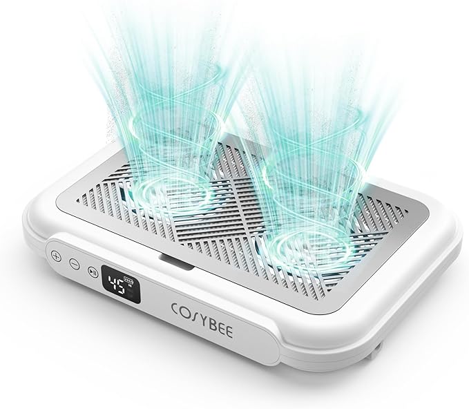 Cosybee Latest-gen Nail Dust Collector, Ultra quiet 1700Pa Dual Turbo Fans, Equipped with Reusable Filter, dust collector nail tech for beginners,Suitable for nail salons and home-based nail studios.