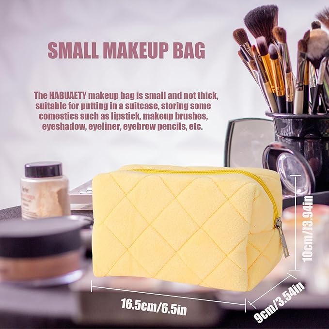 Makeup Bag Small Cosmetic Bags for Purse Women Girls Y2k Checkered Simple Make Up Pouch