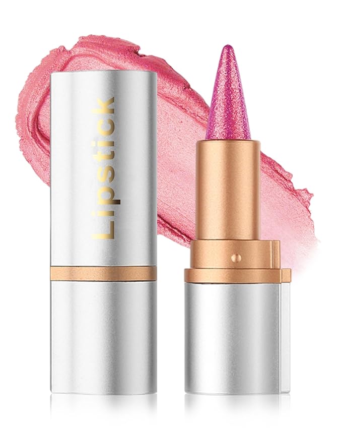 Red Glitter Lipstick Lip Liner,Shimmer Metallic Matte Long-Lasting Waterproof Non-stick Lip Stain Tint,High Pigmented Lip Gloss Full Coverage lipcolor Pen,Christmas Makeup Gift for Women-06