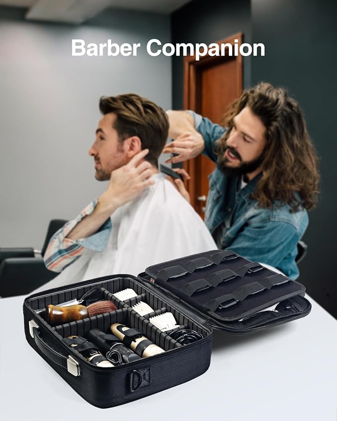Luxtude Large Barber Case, Barber Bags for Clippers and Supplies, Travel Hair Clipper and Trimmer Case, Barbers Accessories for Wahl 5Star/Hatteker/Oneisal/Andis Grooming Kits, Christmas Gifts