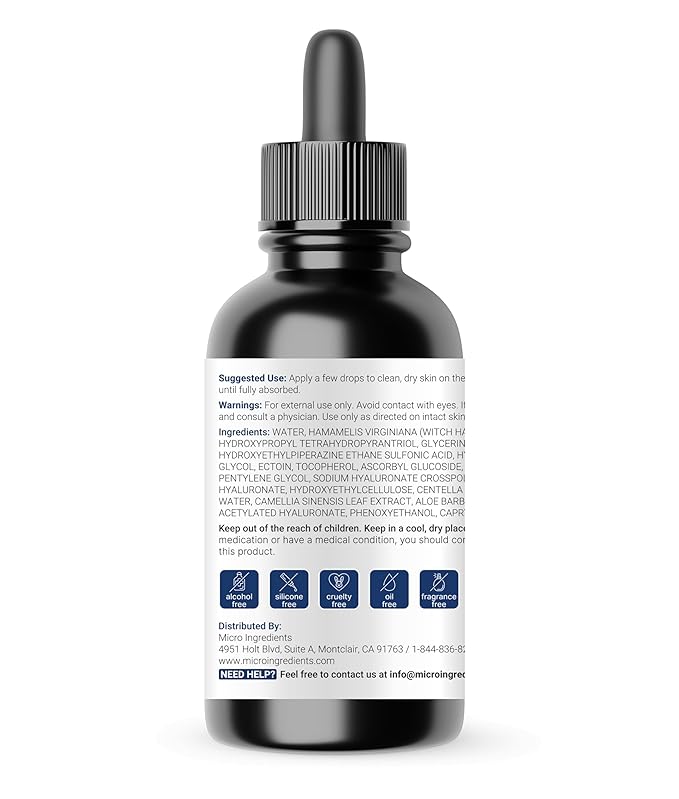 Hyaluronic Acid Serum with Vitamin B5, C, E, Witch Hazel, & Centella – 4 FL OZ | Active Hydrating Serum | 4 Types of HA at 2% | Skin + Face Hydration & Moisture Support* | Oil Free, Fragrance Free