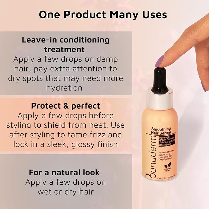 Hair Oil for Frizzy, Damaged, Dry Hair | Hydrating, Lightweight, Vegan & Natural Hair Oil | Tames Frizz, Adds Shine, Softness, Conditioning & Heat Protectant for All Hair Types