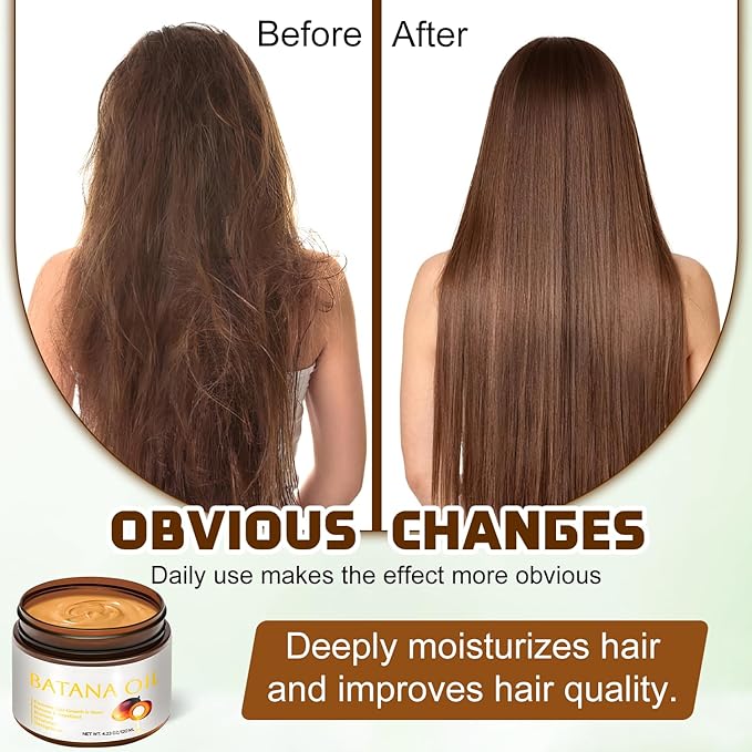 100% Natural Raw Batana Oil for Hair Growth,Dr Sebi Hair Growth Oil From Honduras,Unrefined Hair Oil,Natural and Pure,Prevents Hair Loss and Promotes Hair Thickness for Men and Women（2 Bottles）