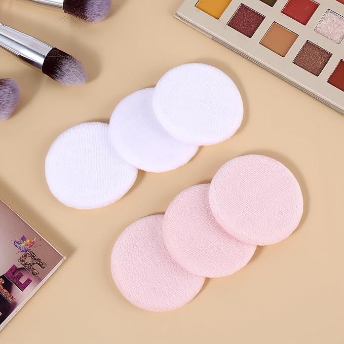 Sibba 12 PCS Blush Loose Powder Puff Face Setting Body Makeup Soft Velour Sponge Beauty Blender Make Up Mini Portable Finger Applicator Holder Small Fluffy Highlighter Facial Cosmetic Cushion Women