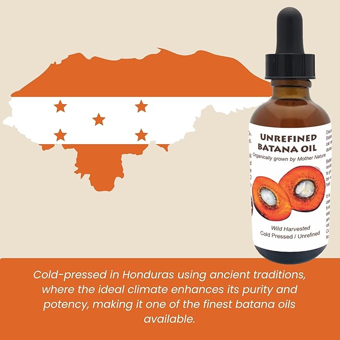 Best Natures Batana Oil for Hair Growth and Repair: Raw Batana Oil from Honduras - 100% Pure & Natural - For Thicker & Stronger Hair. Recognized by Dr. Sebi (2 fl oz)