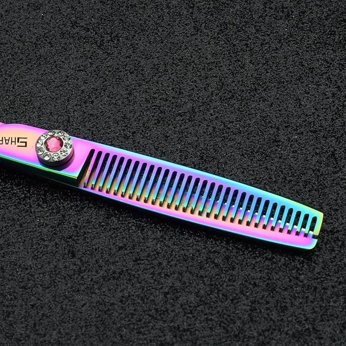 5.5/6 /7 Inch Purple Dragon Knight Professional Japanese Hair Scissors Barber Scissors Set (6 inch 2pc-A)