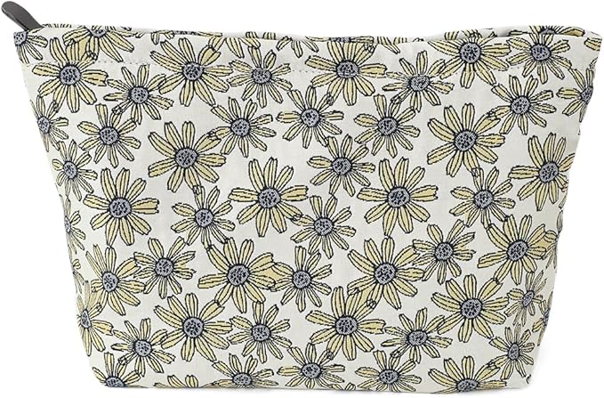 Floral Jacquard Makeup Bag - Large Capacity Cosmetic Pouch for Travel, Toiletry Organizer with Zipper, Perfect for Daily Use and Gifts, Purses for Women Clearance