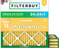 Filterbuy 24x24x1 Air Filter MERV 11 Superior Pet & Allergy Defense, by Filterbuy