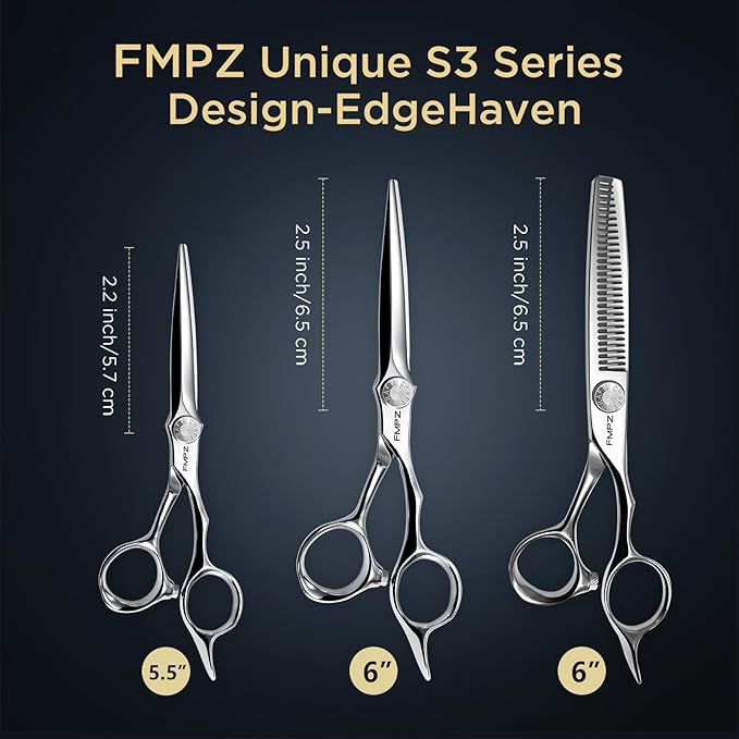 5.5" Hair Cutting Scissors Professional Barber Scissors, Hair Cutting Shears with 440C Steel - 60HRC Hardness Extremely Sharp with Ergonomic for Salon & Home Use (5.5'' Professional Hair Shears)