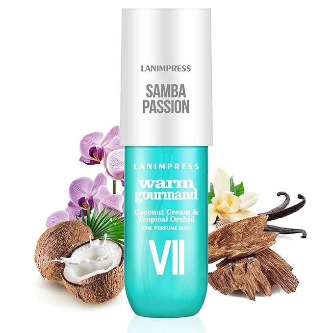Perfume - No.7，Body Spray For Women（Eau De Perfum）Hair & Body Fragrance Mist，Fresh Fruity & Floral Flavors Gourmet Tune（Coconut +Tropical Orchid+Toasted Pralines+Vanilla ）Perfumes For Women（3 fl oz）