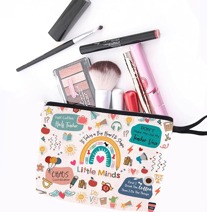 Teacher Gifts Funny Makeup Bag Teacher Appreciation Gifts Teacher Must Haves Teacher Birthday Gifts for Women Educator Colleague New Teacher Thank You Gifts Cosmetic Bag Graduation Gifts