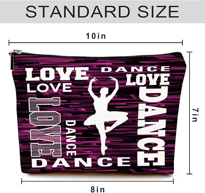 Cute Makeup Bag for Purse Canvas Waterproof Funny Cosmetic Bags for Women Zipper Travel Toiletry Pouch-Dance Makeup Bags
