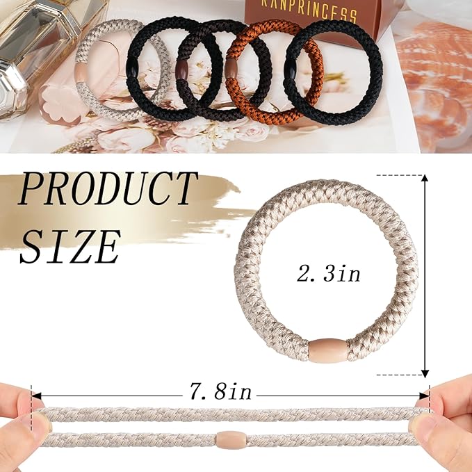 20Pcs Hair Ties For Thick Hair, Strong Stretchy Hair Bands For Women Girls, No Slip Braided Hair Ties No Damage, Ponytail Holders-Exceptionally Secure with Gentle Hold (Set 1)
