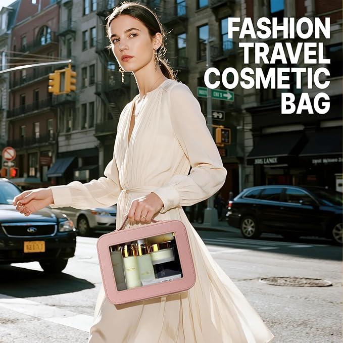 Clear Makeup Bag with Mini Cosmetic Bags,Travel Toiletry Bag for Women,Portable Cosmetic Bag Case, Transparent Waterproof Cosmetic Organizer Storage Bag for Women Men