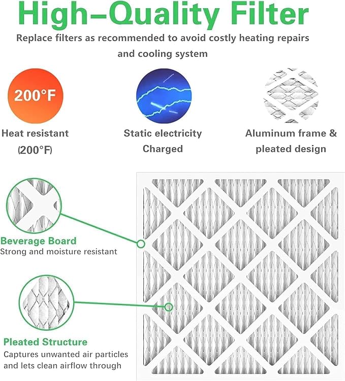 10x10x1 Furnace Air Filters 6 Pack, MERV 8 MPR 600 & FPR 5 Filtering, HVAC Air - Image 4