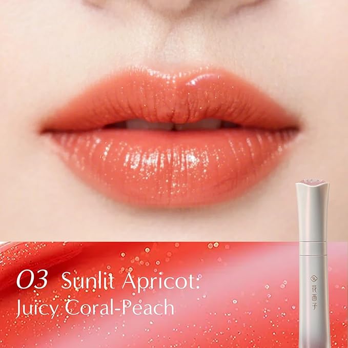 FLORASIS Celestial Luster Lip Gloss Smooth Lipstick Lips Color (03 Sunlit Apricot)